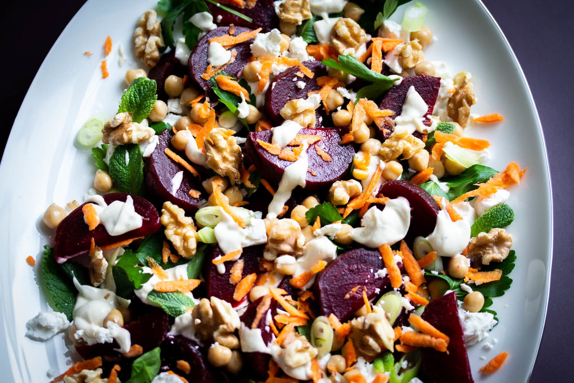 Beetroot Salad With Chickpeas And Feta 