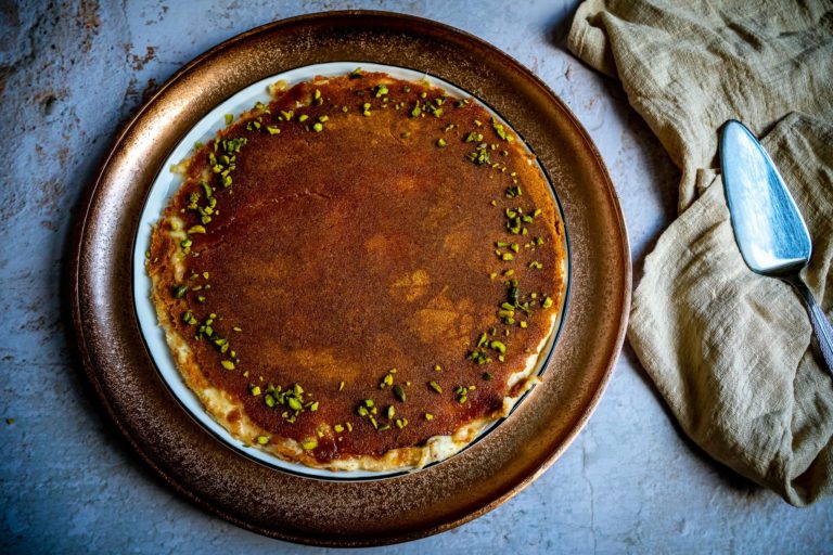 Knefeh (Na’ahme) – Probably the most popular dessert in the Levant
